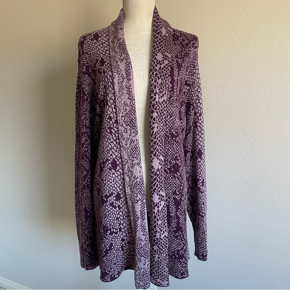 Simply Emma cotton blend Purple Patterned Cardigan sweater size 2X ( NEW )